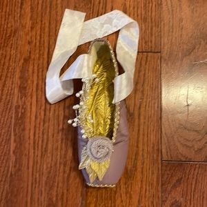 Painted pointe shoe wall hanging